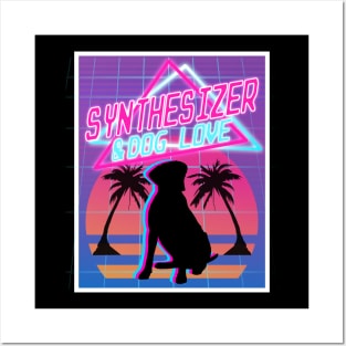 Vaporwave Aesthetic 80th Dog Synthwave Retro Posters and Art